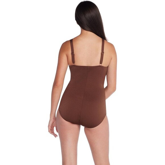 Speedo Women's Swimsuit One Piece Endurance+ Shirred Tank Moderate Cut brown 18 - Picture 2 of 16